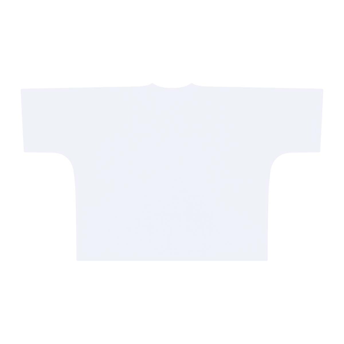 White oversized boxy T-shirt, back view with plain fabric without a printed graphic.