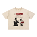Light Apricot oversized T-shirt, front view with My Standards Have a Dress Code illustration and red Denied stamp.